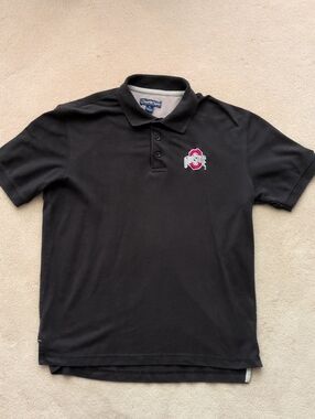 Men's Black Polo Shirt with Ohio State Logo - Classic Men’s Golf Polo